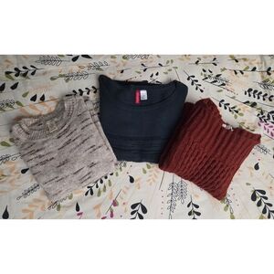 H&M Women's Sweater Trio - Black, Cream, Brown